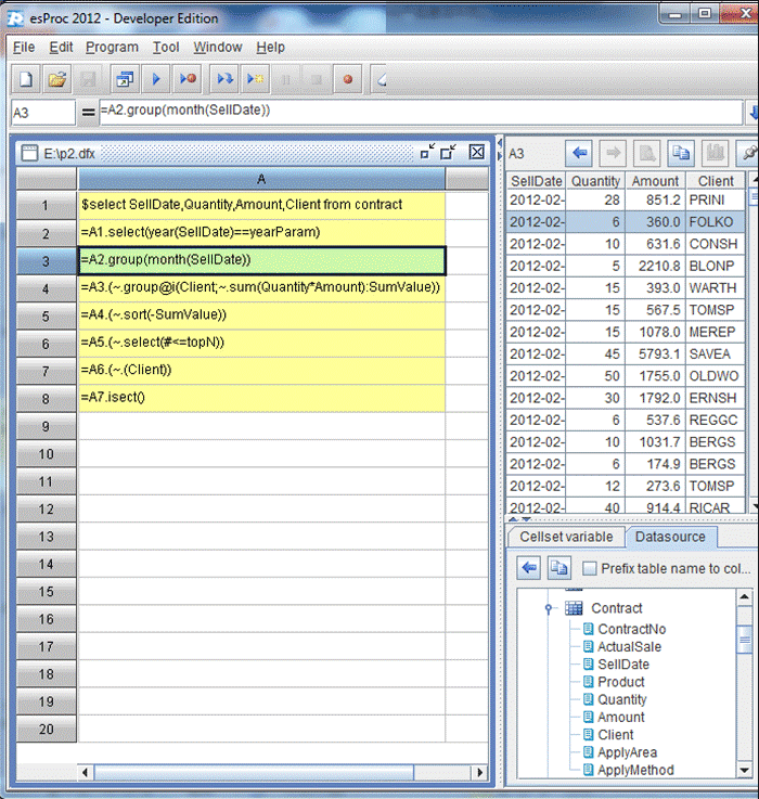 esProc database development-5